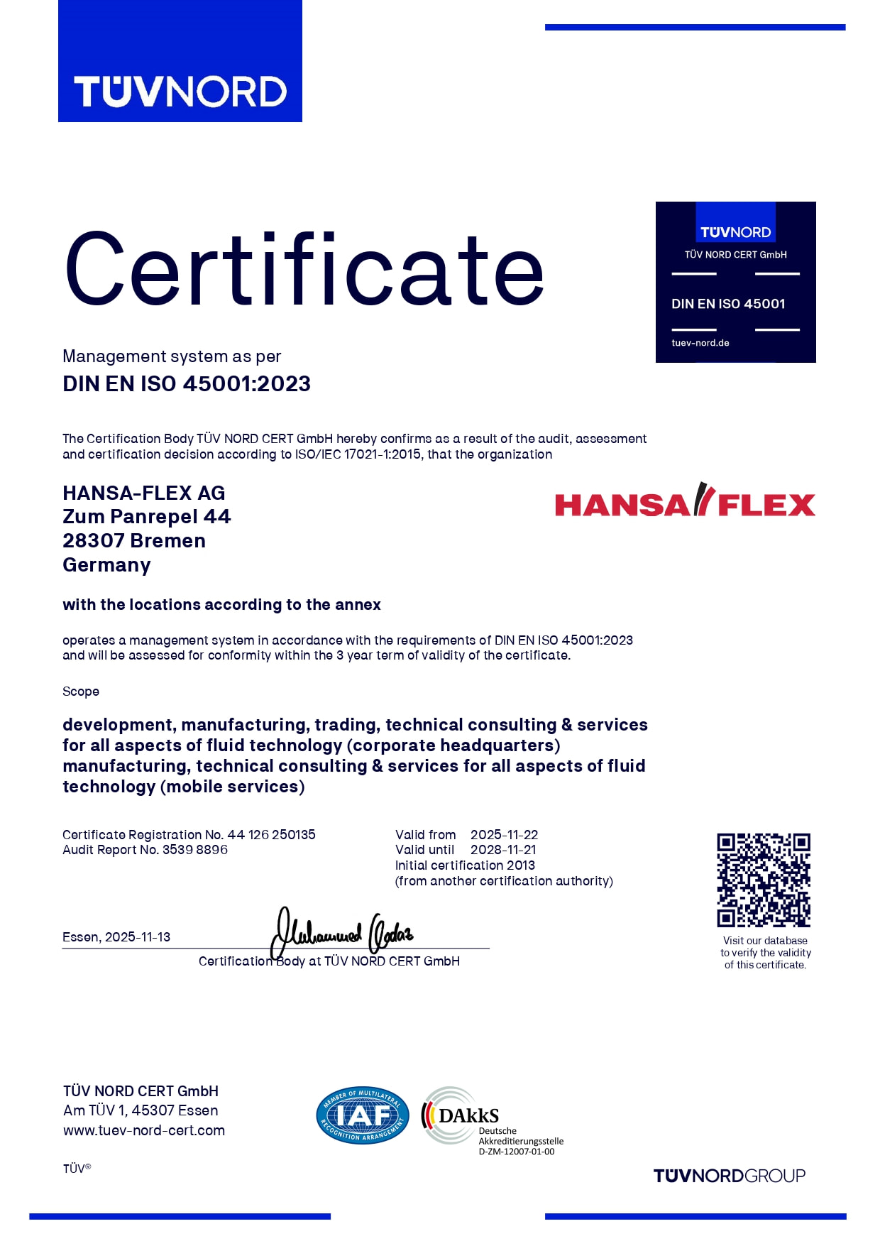 Occupational health and safety according to DIN ISO 45001:2023